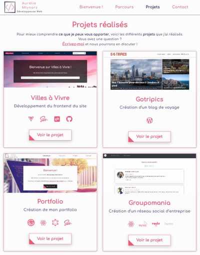 Section projets - Portfolio